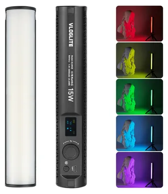 Produktbild von VLOGLITE B15RGB LED-Fotolicht – RGB-Videolicht in Vollfarbe, tragbares Handlicht mit 20 Szeneneffekten