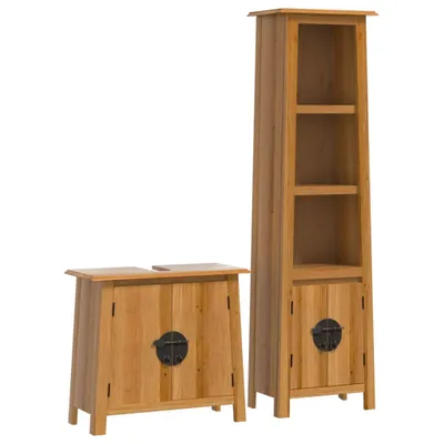 Produktbild von 2-tlg. Badmöbel-Set Massivholz Kiefer