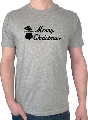 Produktbild von Huuraa Herren T-Shirt Ho Ho Ho Santa Merry Christmas S Sport Grey Bio Baumwolle Fairtrade Herrenshirt Geschenkidee