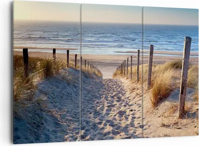 Produktbild von Bild auf Leinwand - Leinwandbild - Meer Strand Düne - 165x110cm - Wand Bild - Wanddeko - Leinwanddruck - Bilder - Kunstdruck - Wanddekoration - Leinwand bilder - Wandkunst - CE165x110-3612