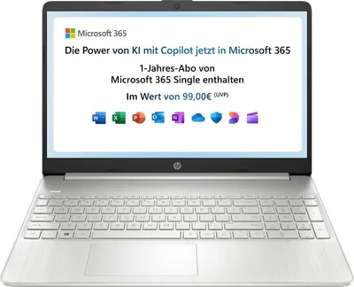 Produktbild von HP 15s-fq3215ng, Intel® Celeron®, 1,1 GHz, 39,6 cm (15.6"), 1920 x 1080 Pixel, 4 GB, 128 GB