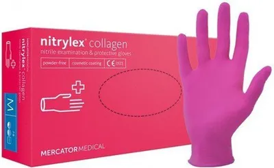 Produktbild von Mercator NITRYLEX medizinische Einweghandschuhe aus Nitril magenta - 100 Stück, Größe XS, S, M, L, XL RUKNIT_MERC_P_L