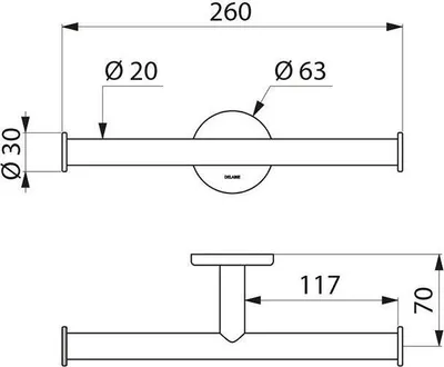 Produktbild von Delabie WC-Papierhalter f. 2 Rollen,Edst. Seidenglanz