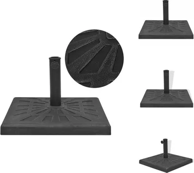 Produktbild von vidaXL Sonnenschirmständer Harz Quadratisch Schwarz 19 kg -  Sonnenschirmständer