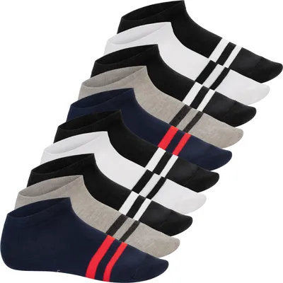 Produktbild von Footstar Damen & Herren Sneaker Socken mit Blockringeln (10 Paar) Kurze Sportsocken - Sneak It! - Street 47-50