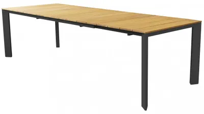 Immagine prodotto di Tavolo allungabile con struttura in alluminio e piano in legno teak 211/276x100xH75 cm