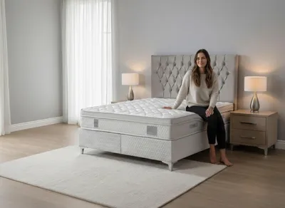 Produktbild von Doppelbett mit ergonomischer Matratze für optimale Nachtruhe