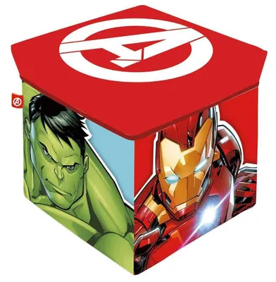 Immagine prodotto di Pouf Avengers Contenitore Portagiochi in Tessuto con Seduta