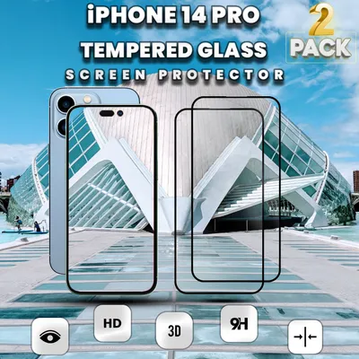 Obrázek produktu pro 2 balení Apple iPhone 14 Pro - Tvrzené sklo 9H - Vysoce kvalitní 3D ochrana displeje