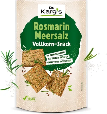Produktbild von Dr. Kargs Rosmarin Meersalz Vollkorn Knäckebrot Snack vegan 110g