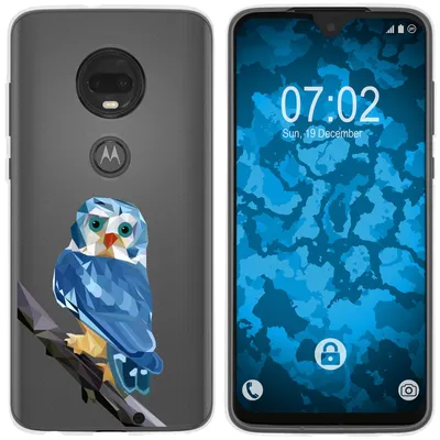 Produktbild von PhoneNatic Case kompatibel mit Motorola Moto G7 Plus Silikon-Hülle Vektor Tiere Eule M1