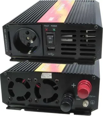 Productafbeelding van Carspa P400U-12 omvormer, 12V/230V + USB, 400W, zuivere sinusgolf