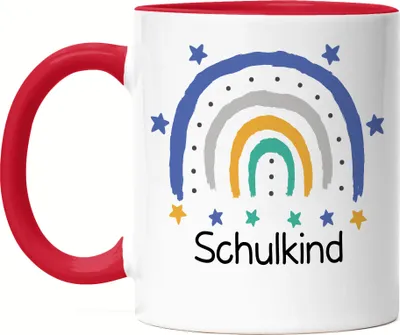 Produktbild von Schulkind Tasse Rot  Einschulungsgeschenk Grundschule 1. Klasse Schulstart Schüler Schülerin
