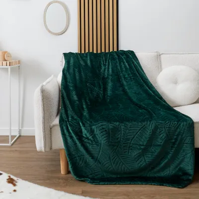 Produktbild von Geprägte, tannengrüne Flanelldecke 150 x 200 cm
