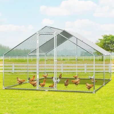 Immagine prodotto di Bettizia 3x4x2m pollaio all'aperto pollaio tetto avicolo struttura in acciaio zincato con PE per polli, pollai, piccoli animali