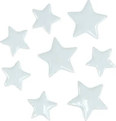 Produktbild von Weihnachtsdeko Streusterne Weiß 4-5cm, 72er Set - Festliche Tischdeko Schmucksterne Kunststoff, 72 Stück