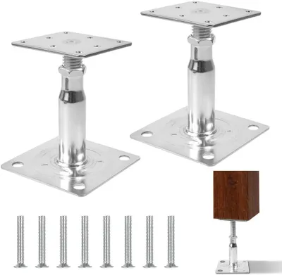 Produktbild von Verstellbare Pfostenträger 100-150 mm, 2 Stück, verzinkter Stahl, für Carport