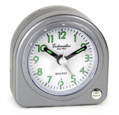 Produktbild von Reisewecker analog Licht Snooze silbern 19067