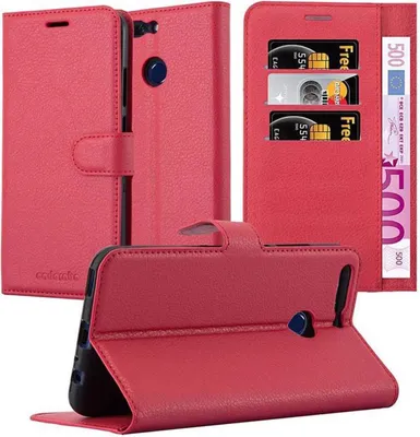 Zdjęcie produktu dla Etui ochronne Cadorabo do Honor V9 w kolorze czerwonym etui na telefon komórkowy z magnetycznym zamknięciem