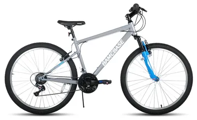 Immagine prodotto di Ruote per mountain bike da uomo, 66 cm - Mountain bike hardtail per adulti - 18 velocità - Telaio Acciaio al carbonio - Doppi freni a V - Cerchi in alluminio - Grigio chiaro