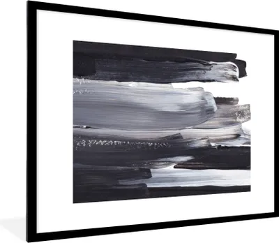 Produktbild von MuchoWow® Gerahmtes Poster Farbe - Schwarz - Design 80x60 cm - Poster mit Schwarzem Bilderrahmen Wandposter Rahmen Foto Bilder - Schlafzimmer-Dekorationen - Fotoposter