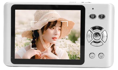 Obrázok produktu pre Digitálny fotoaparát 4K, 64 MP, 2,8-palcový displej, automatické zaostrovanie, 18-násobný zoom s bleskom pre fotografovanie na cestách, biela farba