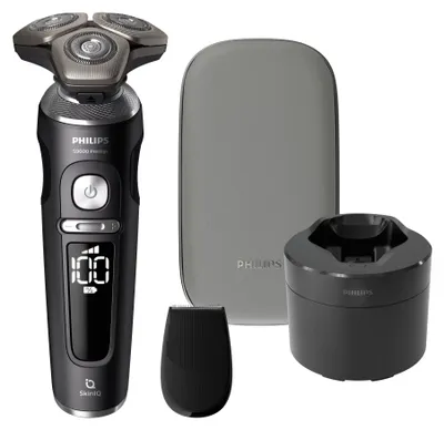 Zdjęcie produktu dla Philips Shaver S9000 Prestige SP9840/32 Golarka elektryczna do golenia na sucho i na mokro, Golarka rotacyjna, Szary, SH91, 2 lat(a), Bateria, 60 min