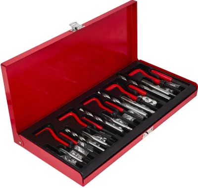 Produktbild von Gewindereparatur Set 131-tlg. Gewindeschneider Gewindeeinsätze HSS