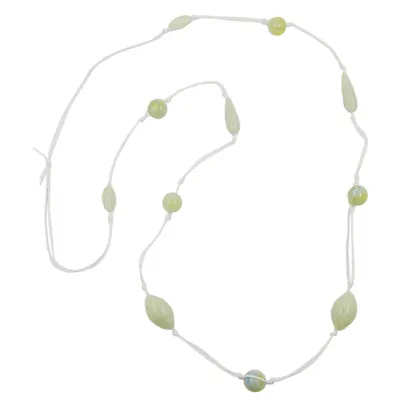 Produktbild von Kette mint-türkis-gelb Kordel weiß türkis 110 cm