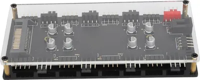 Zdjęcie produktu dla 12V 4PIN ARGB PWM Hub Profesjonalny 2 w 1 RGB Dimming PWM Regulacja temperatury Regulacja prędkości 8 portów do wentylatora obudowy komputera