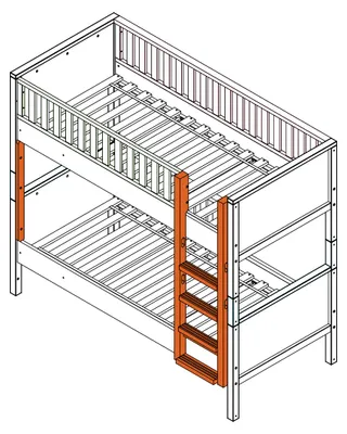Produktbild von Bopita Treppe rechts für Etagenbett Nordic White | Möbel Zubehör
