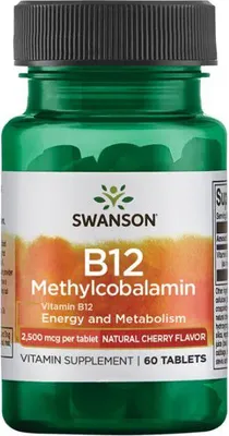 Produktbild von Vitamin B-12 2500 mcg Methylcobalamin 60 Tabletten Swanson Health Products