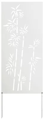 Image de vidaXL Toile pare-vue jardin Floral Blanc 50 x 140 cm
