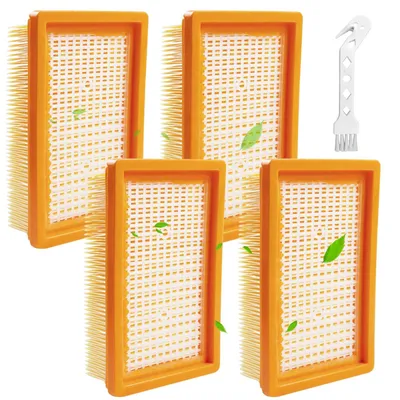 4 Flachfaltenfilter für Kärcher WD4–WD6, MV4–MV6, mit Bürste
