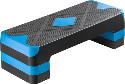 Immagine prodotto di Aerobic step board stepper - Panca a gradini regolabile in blu - Portata 250 kg - Attrezzatura fitness per la casa
