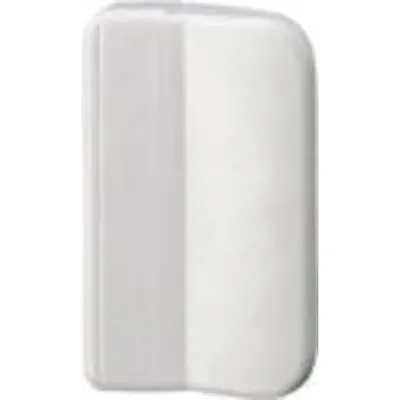 A white door handle on a white background.