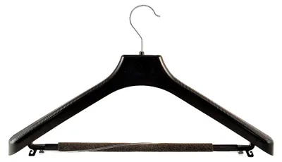 Produktbild von Kleiderbügel für Anzüge und 2-Teiler, Kostümbügel, 45 cm, schwarz, 10 Stück
