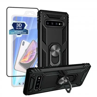 Produktbild von Armor Hülle für Samsung Galaxy S10 - Farbe: Schwarz + 9H Displayglas  - Modellkompatibilität: Für Samsung Galaxy S10+
