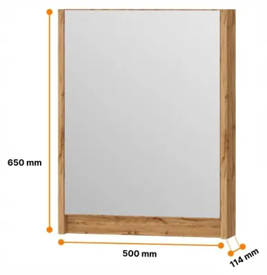 Zdjęcie produktu dla Szafa, szafka wisząca 50 cm Dąb Wotan z lustrem, OMEBLE