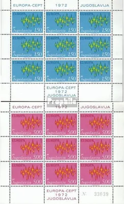 Produktbild von Briefmarken Jugoslawien 1972 Mi 1457Klb-1458Klb Kleinbogen (kompl.Ausg.) gestempelt Europa