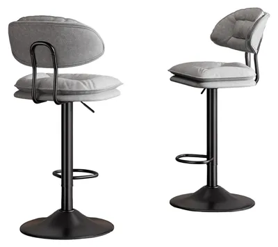 Obrázek produktu pro Barová stolička - Barová židle - Barová stolička s opěradlem - Sada barových stoliček - Barové židle - Ergonomický design - Výškově nastavitelná