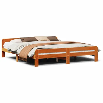 Produktbild von Massivholzbett ohne Matratze Wachsbraun 200x200 Kiefernholz