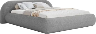 Produktbild von Selsey Shels Low – Polsterbett 140x200, Bouclé, Grau