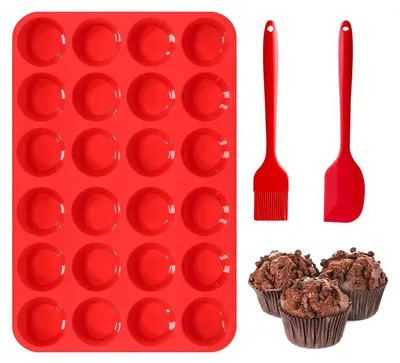 Silikon-Mini-Muffinform für 24 Tassen, antihaftbeschichtet, BPA-frei