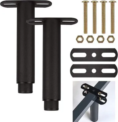 Produktbild von Famanu Bettfüße verstellbar 18–33 cm - Schwarz, 2 Stück