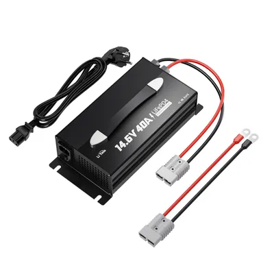 Image de Chargeur de batterie au lithium LiTime 12 V (14,6 V) 40 A, montable, avec poignée, pour batterie LiFePO4 12 V
