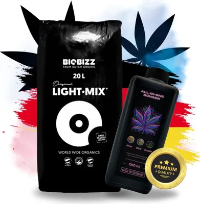 Zdjęcie produktu dla Nawóz All in One dla BioBizz + 1 worek Light Mix Grow Soil