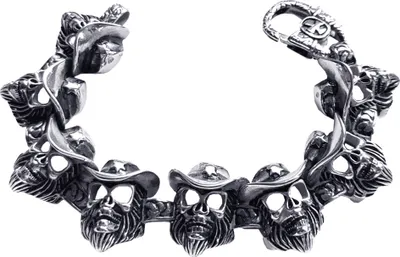Produktbild von Edelstahl-Armband aus 316L Totenkopf