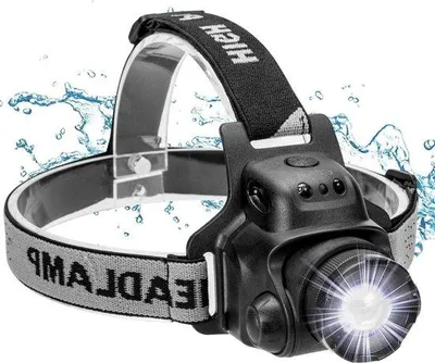 Immagine prodotto di Lampada frontale con sensore di movimento, USB, impermeabile, 4 livelli di luminosità, regolabile