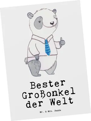 Produktbild von Mr. & Mrs. Panda Postkarte Panda Bester Großonkel der Welt - Weiß - Geschenk, Onkel, Grußkarte, Geschenkidee, bildkarte, Ansichtskarte, Ansichtskarten, Postkarten